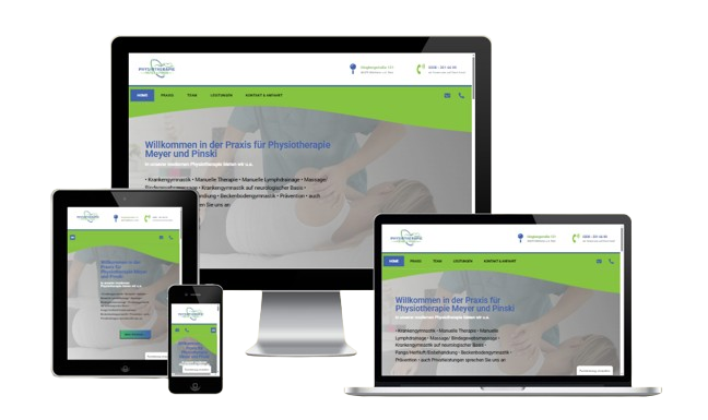 🏥 Physiotherapie Meyer & Pinski Praxis- & Gesundheitswebsite